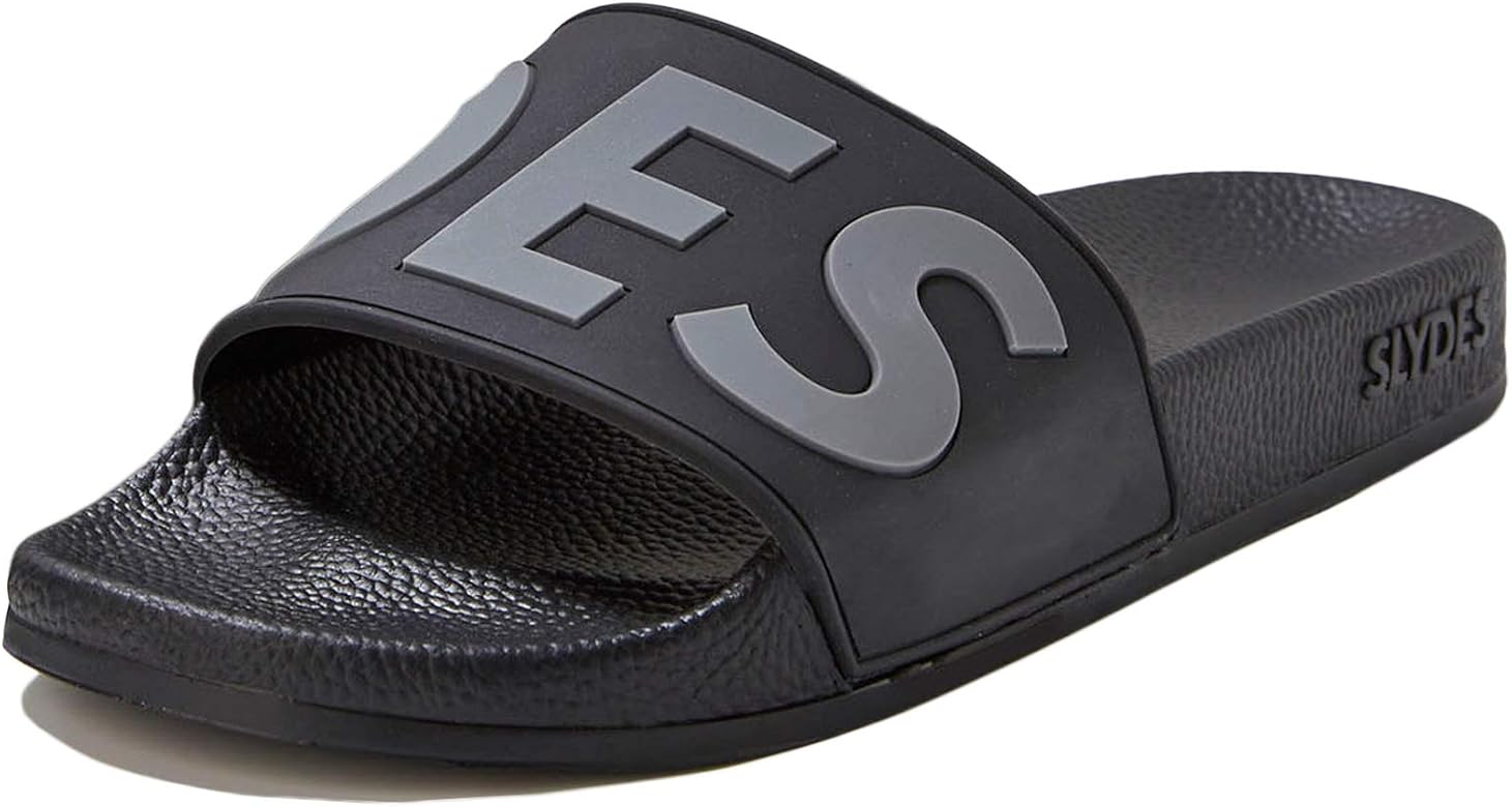 mens black sliders