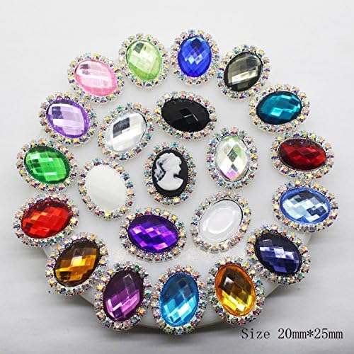 AngHui ShiPin 30pcs/lot 21X12mm Bikini Swimwear Connectors Charm Metal Chain Buttons Crystal Rhinestone Buckle For Swimwear