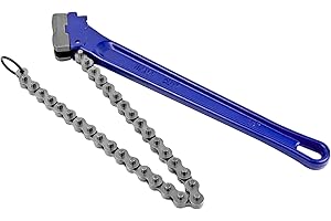KARRYTON 14" Chain Pipe Wrench 2" - 5" Pipe Diameters, 18.5" Chain Length Max Breaking Load 5500Lbs, Heavy Duty Plumbing Tool for Pipe Installation, Oil Fields Operations and Maintenance