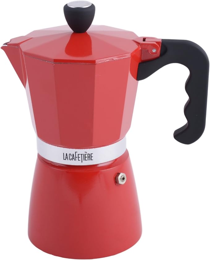 La Cafetiere Classic Espresso Coffee Maker Percolator, 6Cup Red