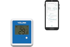 YoLink X3 Outdoor Temperature and Humidity Sensor with Data Logger, Thermometer, 1/4 Mile Range, 5+ Years Battery Life, Emails, Text, App Alerts, Alexa, IFTTT. Hub Required!
