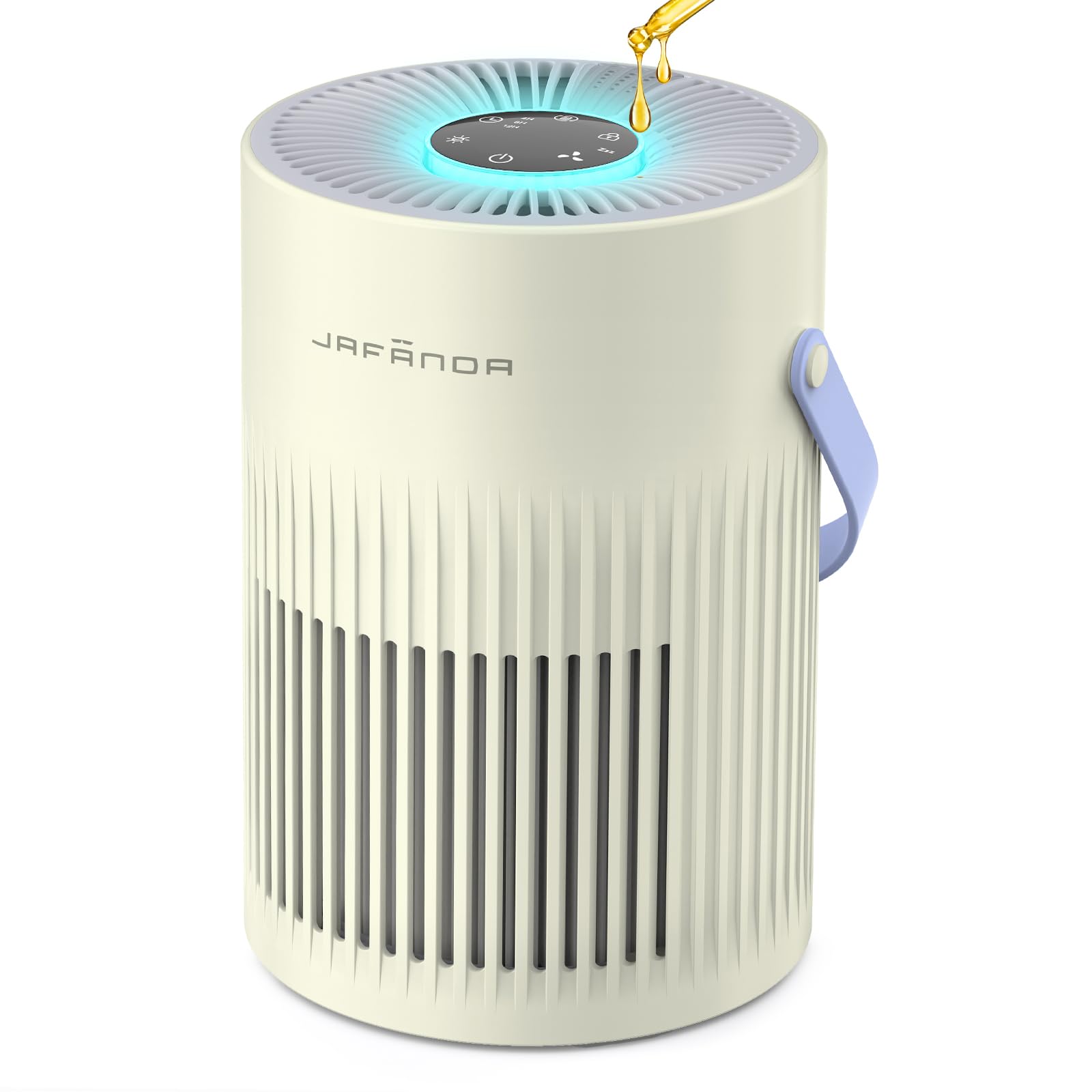 Jafända Air Purifers for Home, Hepa Air Purifier for Bedroom, Air Cleaner for Pet Dander, Quiet Sleep Mode, Portable Air Purifier for Office, Odor, Dust, Smoke (Beige)