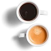 Stylusella 2.5 oz / 75 ml Pure White Ceramic Espresso Cups, Set of 2, Demitasse Espresso Mugs