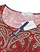 Faddare Women Tunic Dresses Top Ethnic Style Summer Shift Dress,Red XL