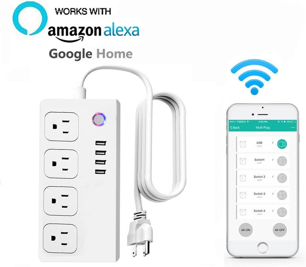 Smart Power Strip Wifi Surge Protector App Remote Control
