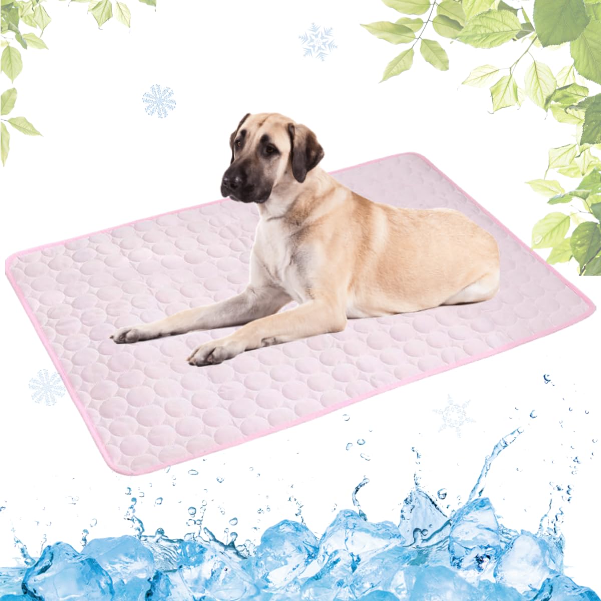 LEZUAN Cooling Mat for Dogs and Cat, Heat Relief Pet Cooling Mat for Crates, Kennels and Beds - Portable and Washable(Pink,100x150cm)