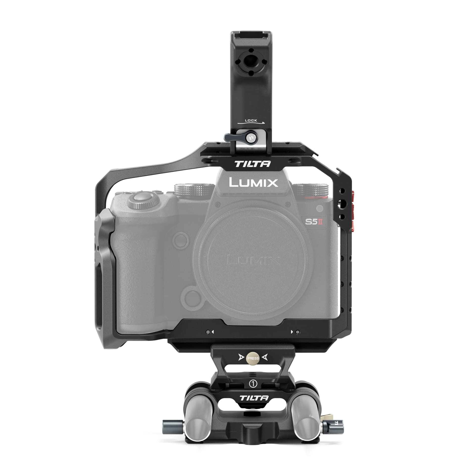 Tilta TA-T50-A-B-B Basic Kit Camera Cage for Lumix S5 II Lumix S5 IIX Camera Rig - Black (Basic Kit-Black)