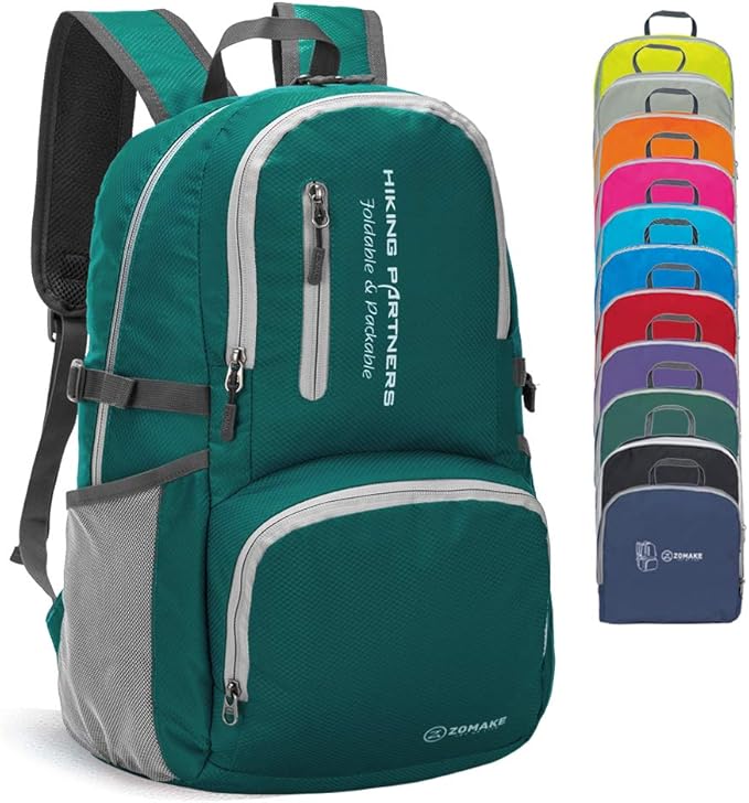 Zaino Pieghevole 40 Litri ZOMAKE - Leggero, Impermeabile, Per Trekking, Viaggio E Sport