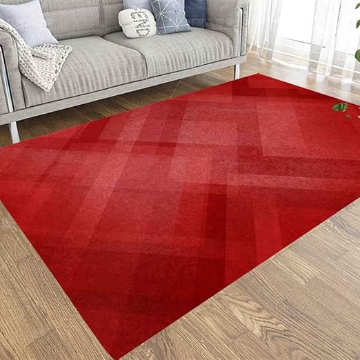 HerysTa Area Rug for Kids,5X7 Area Rug Red Abstract Christmas