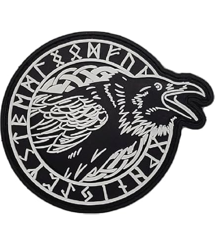 Glow Dark Rare Norse Viking Raven Banner Odin God of War Morale PVC Rubber 3D Touch Fastener Patch