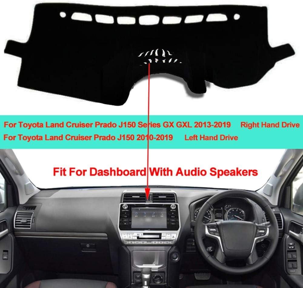 SDKLNW Car Inner Dashboard Cover Dash mat Carpet,for Toyota Land Cruiser Prado J150 Series GX GXL 2013 2014 2015 2016 2017 2018 2019