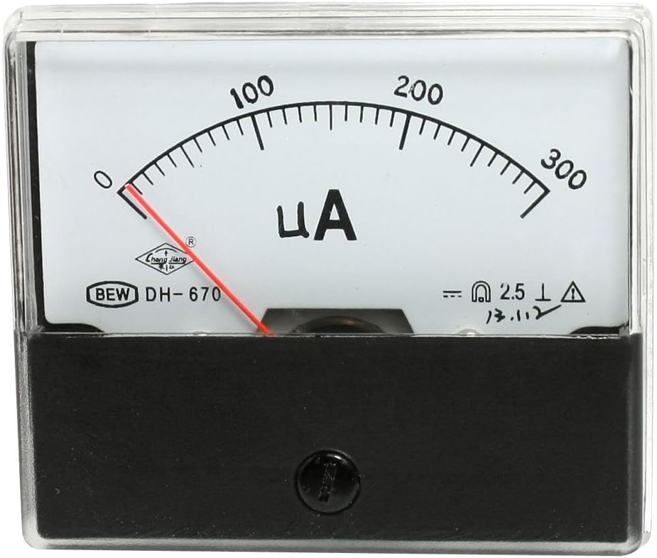 IIVVERR DH670 Panel DC 0300uA Current Measuring Tool Analogue Meter