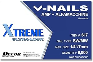 F|S FRAMER SUPPLY Framer Supply V-Nails for Universal, Hardwood & MDF, 3/8 Inch (10mm), Pack of 6000
