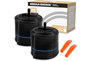 HAKULA MATATA 2 Pcs Fat Tire Tube, 20Inch/26Inch x 3.0/3.5/4.0 Bike Tube with AV35/FV33 Valve Stem, High Air Tightness Bicycle Butyl Inner Tube Replacement with Tire Levers for Fat Bikes, 2Packs