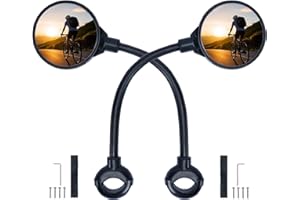 NEWLIGHT66 2 Pack Bicycle Mirror for Handlebars – Adjustable Bike Mirror Handlebar Mount, Wide Field of View for Safe Cycling, Easy Installation, Vibration-Free (Black-round)