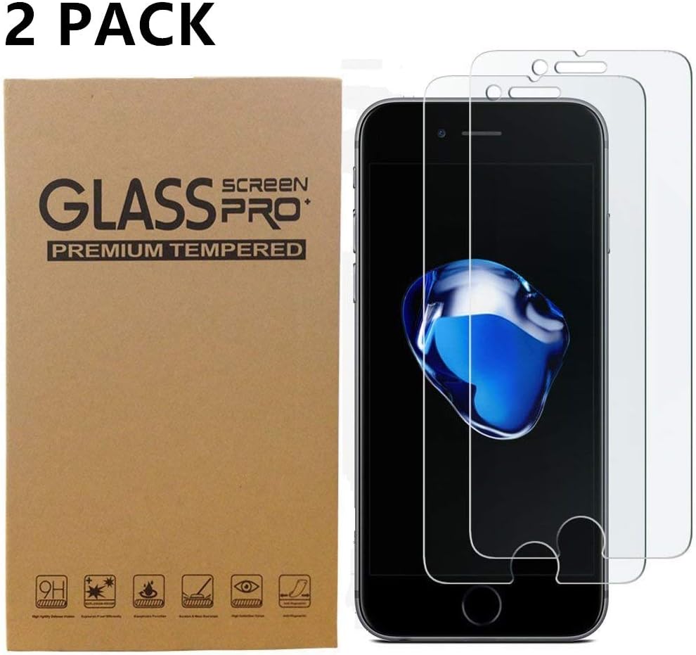 iPhone 7 Plus / 6 Plus / 6S Plus Screen Protector, DECVO [Crystal Clear] Tempered Glass Screen Protector for Apple iPhone 7 Plus, iPhone 6 Plus, iPhone 6S Plus (2-Pack)