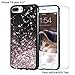 iPhone 8 Plus Case, iPhone 7 Plus Case, Maxdara[Screen Protector]Black Glitter Liquid Sparkle Protective Case Floating Bling Pretty Quicksand for Girls Children [Pass MSDS&SGS Safety Test] (RoseGold)