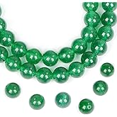 AD Beads Natural Gemstone Round Loose Beads 15" for Bracelet Necklace Earrings Jwelery Making Crafts DIY (6mm, Green Jade)