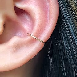 LUCKYJEWUS 14k Gold Filled Conch Hoop Earrings for