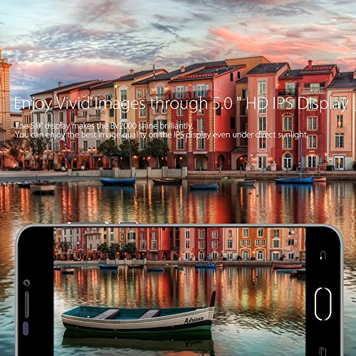 Móviles y Smartphones Libres Blackview BV2000 4G Dual SIM Smartphone Barato, 5.0 pulgadas HD 1280 * 720 Pantalla Teléfono Desbloqueado con 8MP Cámara, MTK6735 Quad-core 8GB ROM, 2400mAh Andriod 5.1 Celularn Dos Cubiertas de Batería Originales como regalo gratis-Azul