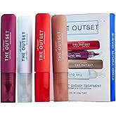The Outset Lip Oasis Hydrating Lip Balm & Gloss 4-Shade Set, Sheer Tint Dune, Clear, Mirage & Sun Kiss, Clean, Vegan & Gluten-Free - 0.3 oz Each