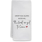HIWX The Best is Yet to Come Couple Decorative Kitchen Towels Hand Towel, Engagement Wedding Gifts for Engaged Couples Him Her, Valentine's Day Hand Towels Dish Towel for Kitchen Bathroom Decor 16x24