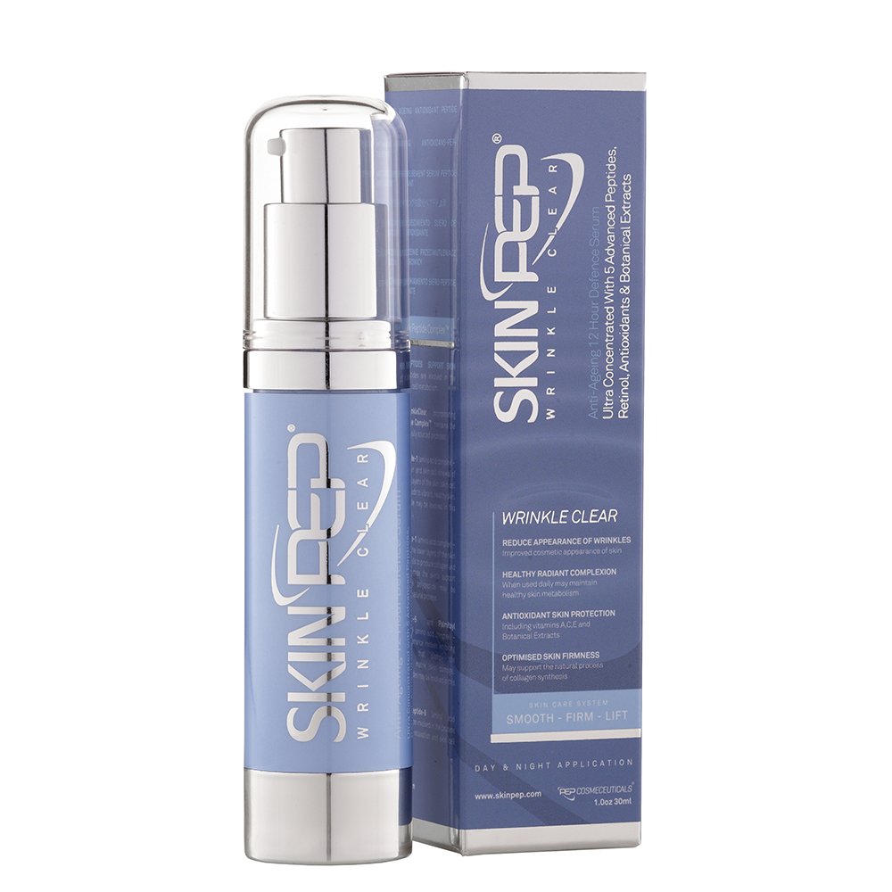 WrinkleClear Encapsulated Growth Factor Serum (EGF, TGF, FGF) Antioxidants, Hyaluronic acid, Retinol, Vitamin C Skin Barrier Repairing Collagen Boosting Anti-Ageing Korean Glass Skin By SkinPep (30ml)