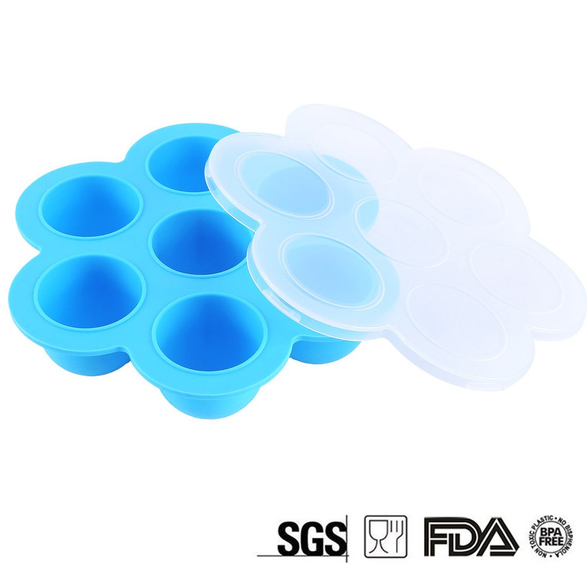 JER Silicone Moules à oeuf Dispositif Ustensiles de Cuisine pour pot instantané 5,6,8 qt Contenants de stockage de moules réutilisables Aliments pour bébés faits maison - Légumes, purées de fruits