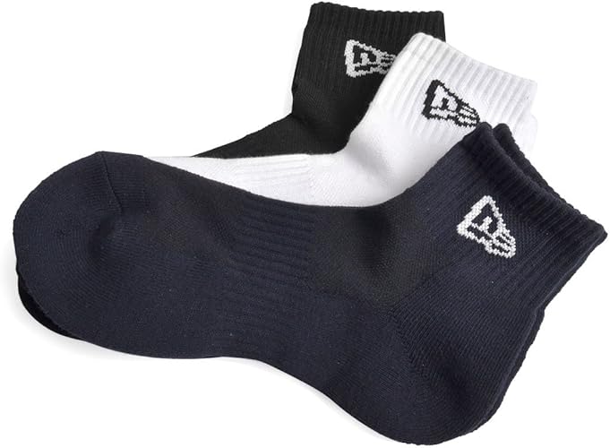 Amazon ニューエラ New Era 靴下 クルー丈ソックス 3足セット Newera ニューエラ 3pセット 3足組 セット 23 25cm 25 27cm 27 29cm クルーソックス シューズ バッグ