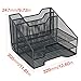 Bonsaii Metal Mesh Desktop Letter & File Organizer Tray with 3 Tray and 2 Vertical Sections, Black (W6488)