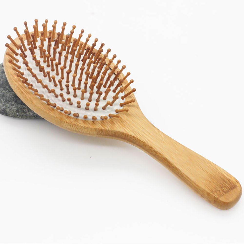 Wooden Hair Brush,Organic Handmade Scalp Massage Air Cushion Hair Combs With Comfortable Hand Grip for Relaxing and Styling Anti Static Detangling Brushes Wooden Hairbrush For Extensions