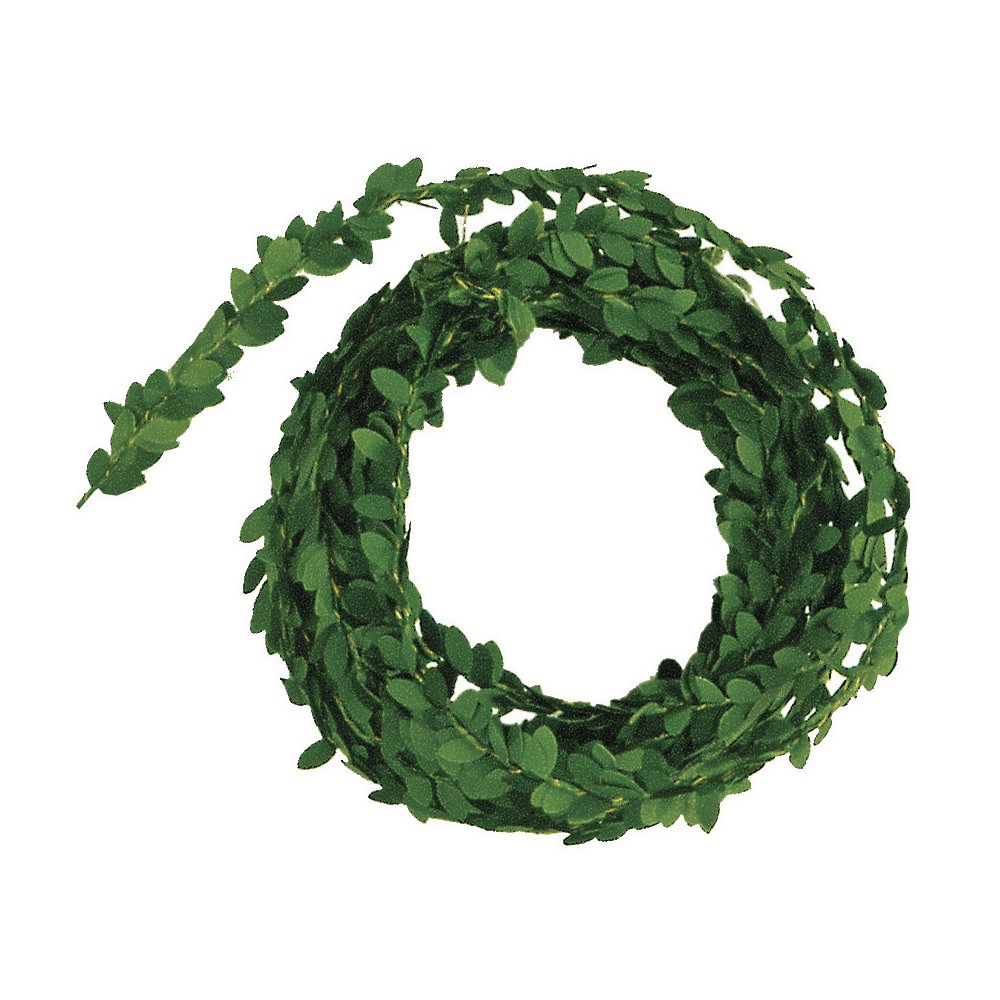 RAYHER HOBBY 5107300 Artificial Boxwood Garland with Wire Core for Table Decorations and Crafts, Mini Buxus Greenery, green, 5 m