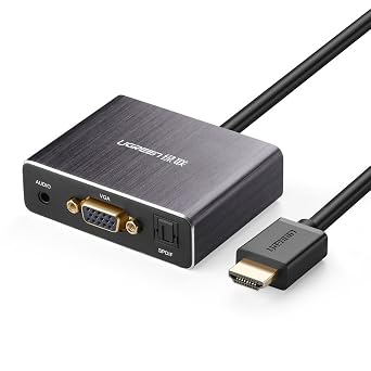 Amazon Co Jp Ugreen Hdmi To Vga 変換アダプター 3 5mm オーディオ出力搭載 Spdif Toslink デジタルオーディオ対応 5 1ch 0 5m 産業 研究開発用品