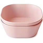 mushie Square Dinnerware Bowls for Kids | Made in Denmark, Set of 2 (Blush)