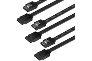 SATA Cable III, 3 Pack SATA Cable III 6Gbps Straight HDD SDD Data Cable with Locking Latch 18 Inch Compatible for SATA HDD, S