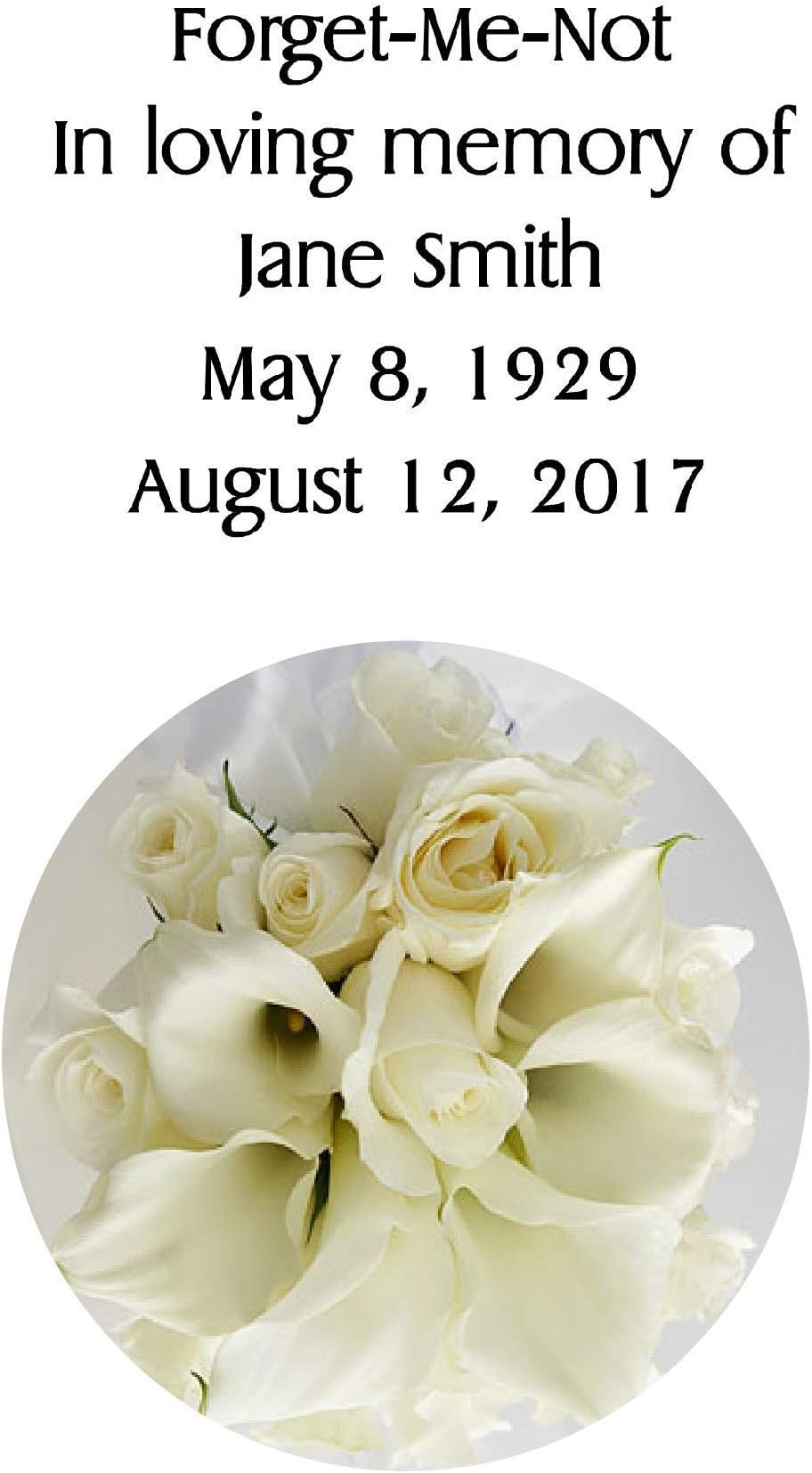 Memorial Funeral 100 qty. Forget-Me-Not Seed Packets Personalized- Cala Lily