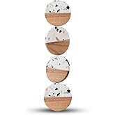 Drink Acacia Wood-Marble Coasters Set of 4,Cup Coaster for Coffee,Beverage,Cute Modern Cool Coasters for Home Decor,Table Desk Coaster Set for Housewarming,Living Room Decor (White-Wooden)