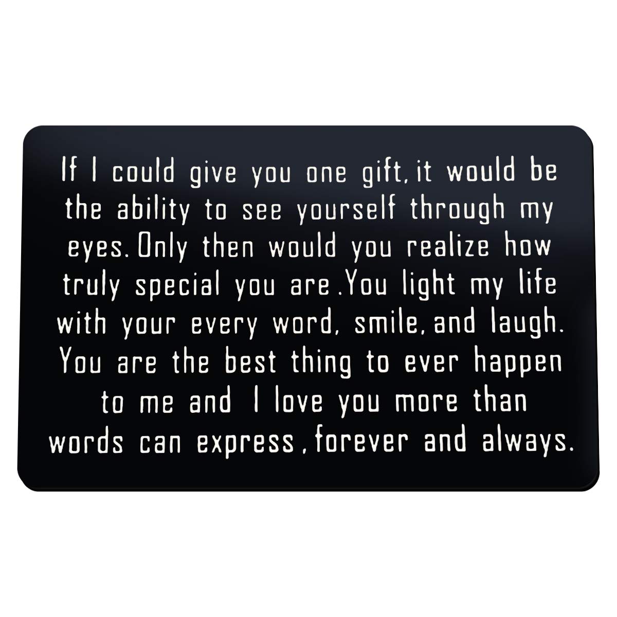 Engraved Wallet Insert Card for Husband Boyfriend from Wife Girlfriend, Anniversary Card Gift for Men, Mini Love Note Gifts, Valentine's Christmas Birthday Gifts for Him