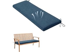 Window Seat Cushions Indoor 36x15 Dark Blue, 2" Thick Linen Bench Cushions for Indoor Furniture, Non-Slip Bench Cushion with 