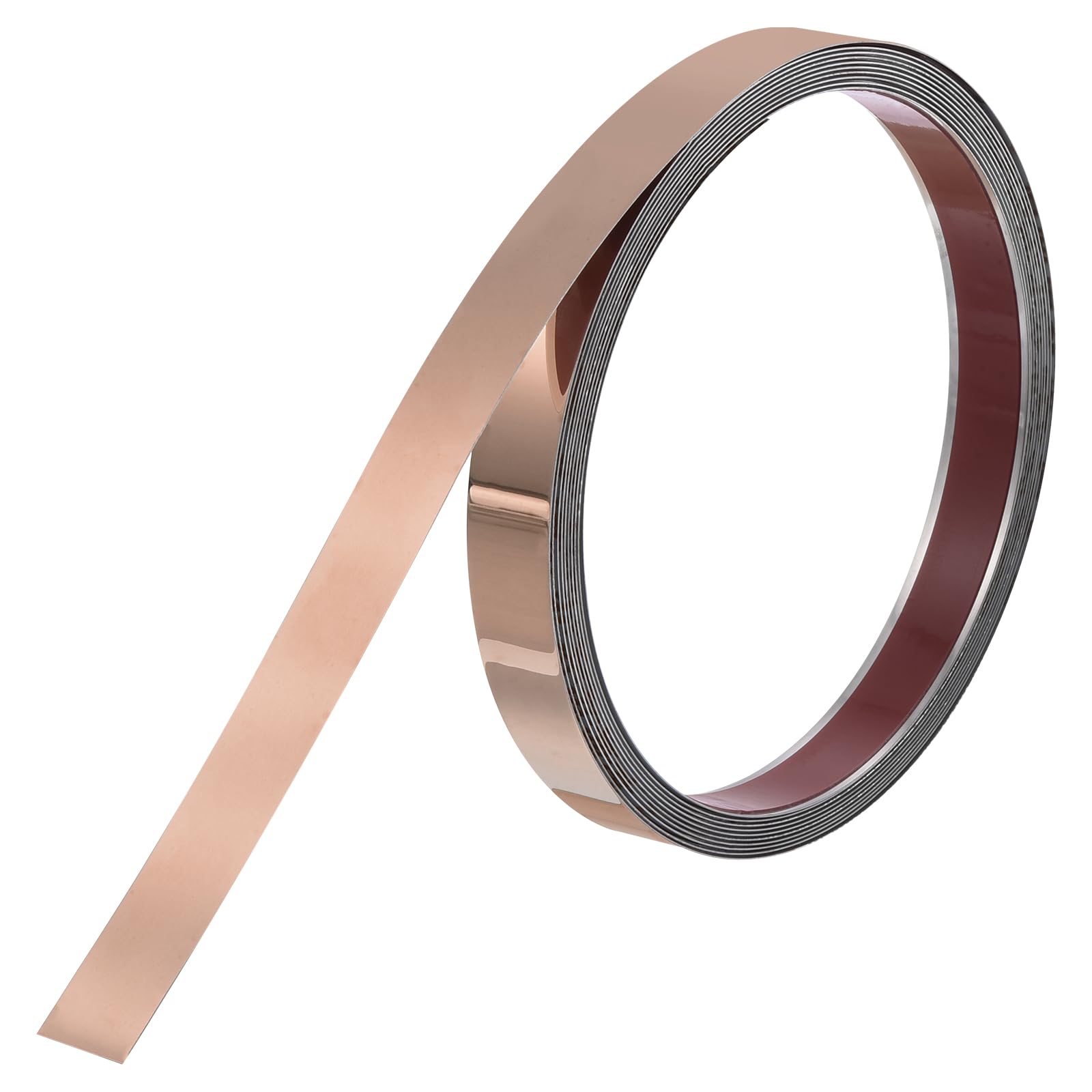 uxcell Wall Trim Molding, Stainless Steel Peel and Stick (Mirror-Like Finish), for Ceiling, Mirror Frame 16.4Ft x 0.8in，Rose Gold