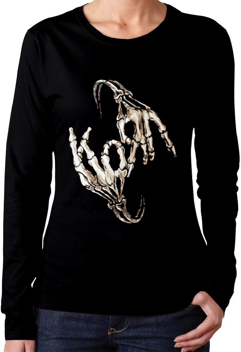 DonMMason Korn Cotton Womens T Shirts Long SleeveHot Women's Tshirts Black
