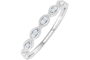 FINEROCK 0.04 Carat Anniversary Wedding Band Ring in 10K Solid Gold