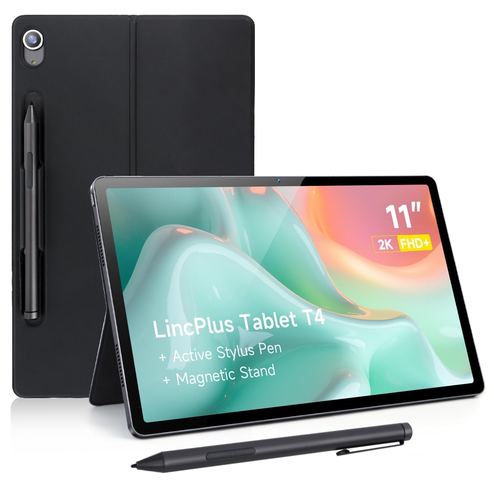 Photo 1 of LincPlus T4 Tablet 11 inch 2K IPS Display, Android Tablet with USI 2.0 Stylus Pen & Magnetic Holder, MediaTek Helio G99, 12GB RAM 128GB ROM, 8100mAh Battery, Dual Camera, Quad Box Speakers