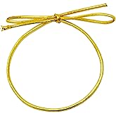 50 Loops Stretch Bows for Gift Wrapping Stretch Cord with Bow Elastic Ribbon for Gift Boxes Party Favors (Gold, 10")