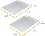 Chicago Metallic 16.75x12 Inch Jelly Roll Pan Set of 2 Uncoated Aluminized view 2