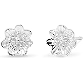 Boma Jewelry Sterling Silver Buttercup Flower Stud Earrings