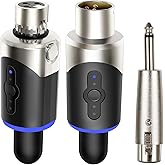 Sovvid UHF Wireless XLR Microphone Transmitter Receiver Plug-on Mic Adapter 4 Channels Wireless Microphone System for Dynamic Microphones PA System and Audio Mixer DSLR Camera (SW-007)