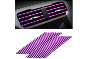 KHGUZ 20PCS Car Air Conditioner Decoration Strip, Waterproof Vehicle Air Vent Outlet Decorative Protection Trim, Bendable Auto Interior Decor Accessories, Universal for SUV, Truck, RV (Purple)