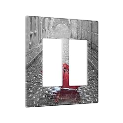 Red Umbrella Paris Tower Double Rocker Light Switch
