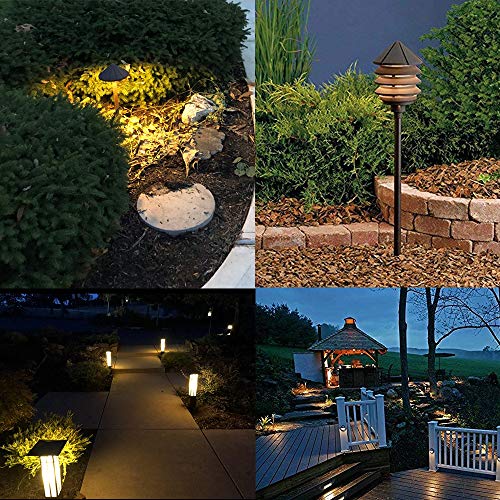 Makergroup T5 T10 Wedge Base LED Light Bulb High Brightness 12VAC/DC 3Watt 2700K-3000K for Outdoor Landscape Lighting Deck Stair Step Path Lights and Automotive RV Lights (3W 6-Pack, Warm White)